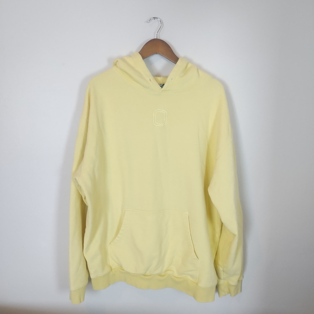 Overtime Hooded sweatshirt Men's XL Yellow ‎ Cotton Blend  *Flaws*